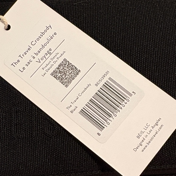 Stylish Black Beis Travel Crossbody Bag - Picture 4 of 4